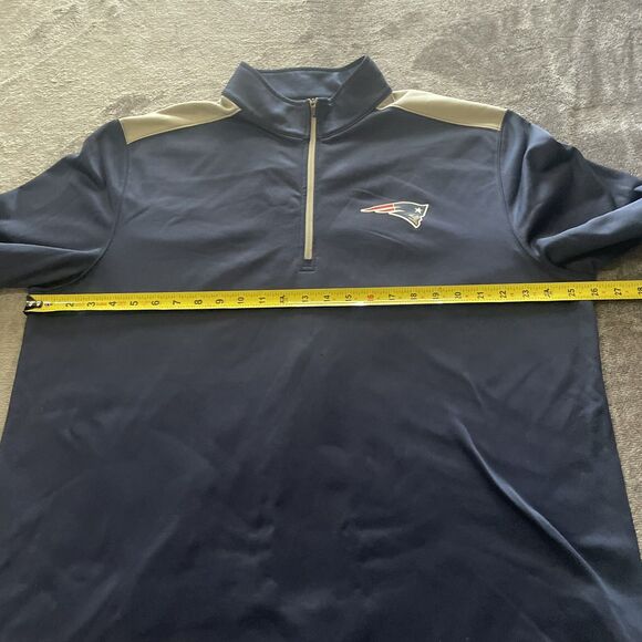 New England PATRIOTS 1/4 Zip Jacket Men's Size 2XL Blue Long Sleeve NFL Team App - Picture 5 of 13